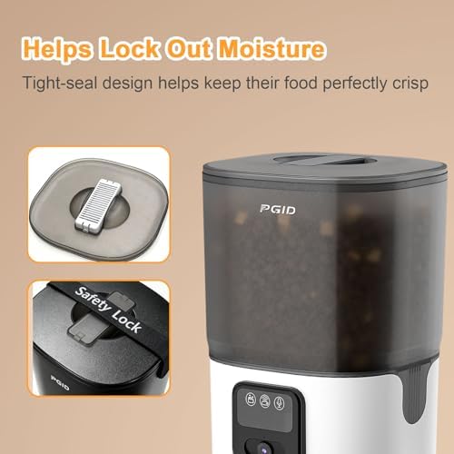 Automatic Cat Feeder with Camera for Two Cats, 1080P HD Video with Night Vision, 2.4G WiFi Auto Dog Feeder with 2-Way Audio for Cat & Dog, Low Food & Motion & Sound Alerts Timed Pet Feeder 7L