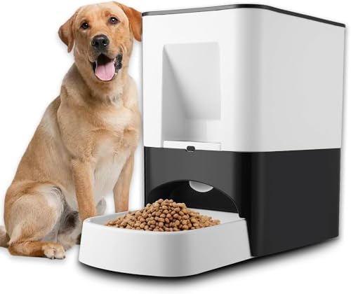 14L Large Automatic Dog Feeder for Large Breeds, Timed Pet Food Dispenser with Lock Lid, Voice Recording, Dual Power, Moisture-Proof Storage