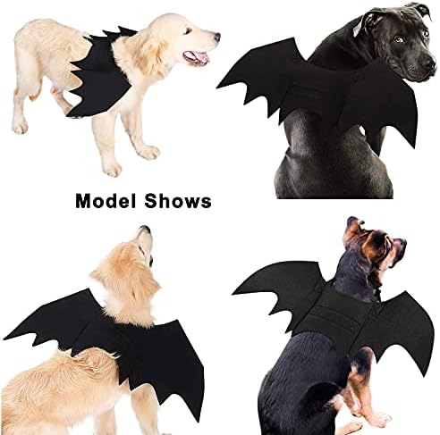 Pet Costumes Bat Wings for Puppy and Cat Halloween Dog Costumes Party Cosplay Decoration Black Apparel for Small Medium Larger Dogs (Black, X-Large) - Image 2