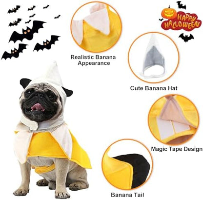 Banana Dog Costume - Funny Dog Halloween Costumes Cosplay Clothes Jumpsuit for Small Medium Large Dogs Puppy, Pet Costumes for Halloween Christmas Party Special Events Photo Props - Image 2