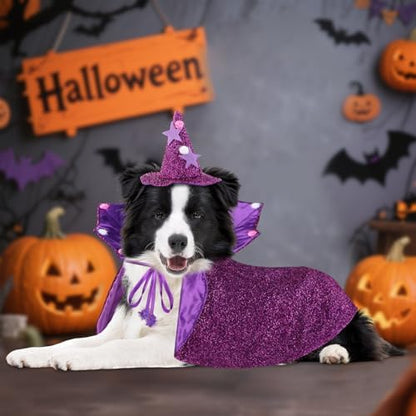 JOICEE Halloween Dog Costume, Witch Hat with Cape Set for Small Medium Dog - Image 7