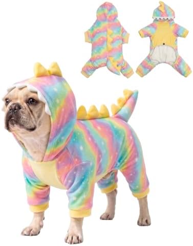 CuteBone Dinosaur Pet Costume Onesie - Hooded Puppy Pajamas - Small Dog Clothes Cat Full-Body Romper COSH09XL by CuteBone