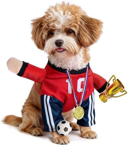 T2Y Dog Soccer Costume -Standing Pet Outfit for Small Dogs(S) by T2Y