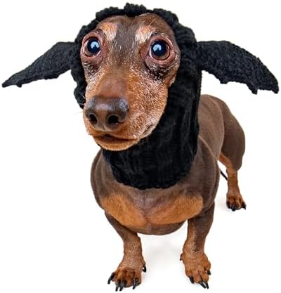 Zoo Snoods Bat Wing Dog Costume - Warm Crochet Snood Wrap for Pets, Neck Ear Cover Protection, Halloween Winter (Small) by ZooSnoods