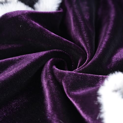 Lovelyshop Royal Velvet Pet Cloak with Fur Trim for Cats & Dogs, Purple, S - Image 5