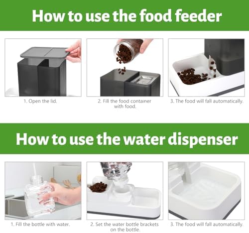 Yummy Sam Automatic Small Pet Feeder and Water Dispenser, Grey