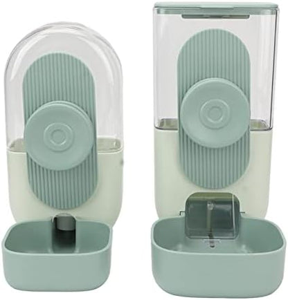 Hanging Automatic Food Water Dispenser, Safe Cage Auto Gravity Pet Feeder and Waterer Set, Cat Food Water Dispenser with Bowl for for Samll Dog Cat Rabbit Chinchilla Hedgehog
