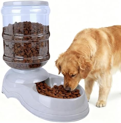 Automatic Dog Feeders,3 Gallon Capacity Gravity Food Dispenser for Large Dogs,Automatic Dog Feeder Large Breed, Pet Feeder Station Food Dispenser