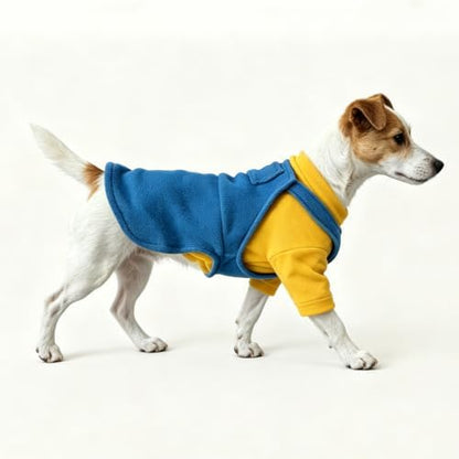 Dog Costume with Hat 3 Pieces Pet Fleece Overalls Set - Image 2