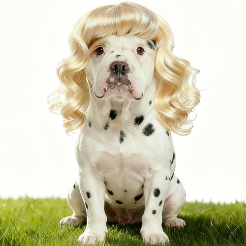 Dog Wig Costume with Adjustable Elastic Band for Small, Medium, Large Pets by Fishboy