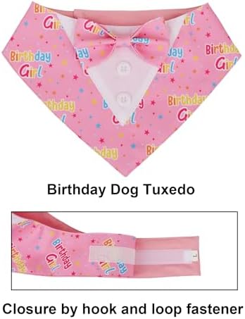 ADOGGYGO Birthday Dog Bandana with Bowtie, Pink Girl Dog Tuxedo, X-Small - Image 5