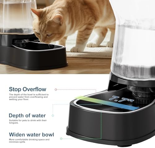 Automatic Dog Water Dispenser, Stainless Steel Bowls Feeder, 100% BPA-Free
