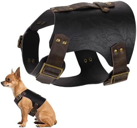 HiiFeuer Medieval Faux Leather Dog Armor Clothe Adjustable Funny Dog Vest Costume for Cosplay- Fits Most Dogs Ropa para Perro (Black L) by Hiifeuernewarrivalonway