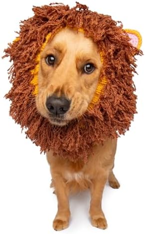 Zoo Snoods Lion Costume - Knit Mane Dog Snood Ear Wrap for Pets, Warm Neck Cover for Halloween and Winter (Large) by ZooSnoods