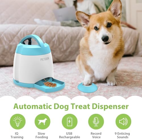 PETGEEK Dog Treat Dispenser Toy, USB-Charged Interactive Toy for IQ Play