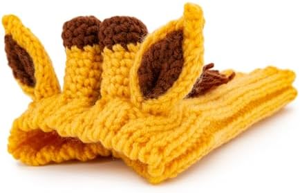 Zoo Snoods Giraffe Costume - Knit Dog Snood Ear Wrap for Pets, Warm Neck Cover for Halloween and Winter (Small) - Image 2