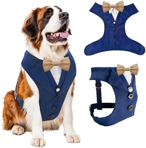 AVERYDAY Dog Tuxedo for Wedding Outfit, Dog Suit and Tie Costumes for Birthday, Halloween, Cosplay, Christmas Party, Pet Formal Wear with Bowtie, Tux for Medium Large Dogs, Bulldog, Labrador, Husky by YourAveryDay