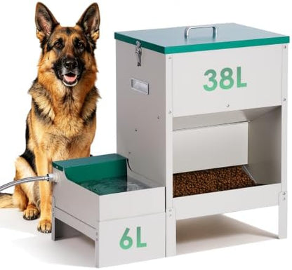 Metal Automatic Dog Feeder&Water Dispenser for Large Dogs Outdoor