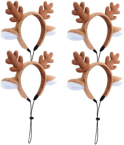 Beviliu 4pack Dog Reindeer Antlers Headband, Dog Christmas Antlers Costume by Beviliu