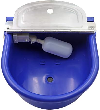 MINYULUA Automatic Waterer Bowl Large Horse Waterer with Float Valve (Blue)