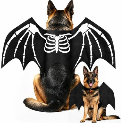 Large Dog Halloween Costumes, Adjustable Pet Dog Bat Wings Costume with Pumpkin Bell & Leash for Large Dogs Halloween Cosplay Party Dress Up（L） - Image 6