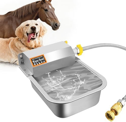 Automatic Water Dispenser for Dog,Heavy Duty Stainless Steel Water Bowl Dispenser,3L Water Feeder for Horse,Dog,Cat and Other Livestock