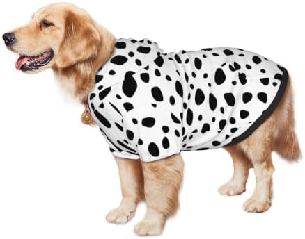 Cute Dalmatian Dog Costume, Animal Dalmatian Print Pet Clothes for Halloween Cosplay Puppy Winter Sweatshirt Warm Sweater Coat Jacket XXL - Image 4