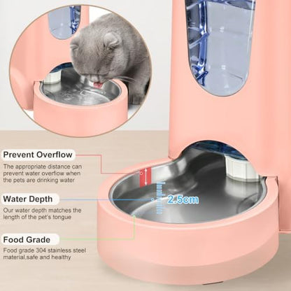 WyfKyd Auto Cat Feeder and Dog Water Dispenser with Stainless Steel Bowl