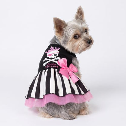 Fitwarm Pirate Princess Dog Tulle Dress, Spooky Halloween Costumes for Small Girl Dogs, Sweet Pet Outfit, Black, White, Large - Image 4