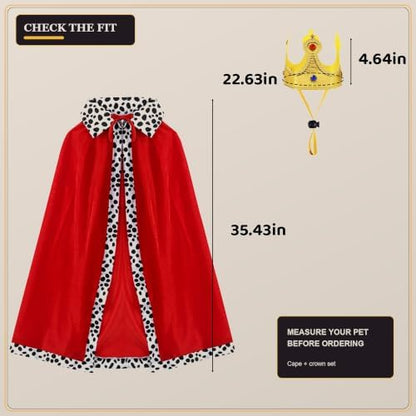 Dog Halloween Costumes for Large Dogs, 2-Piece King Cape Crown Set - Image 7