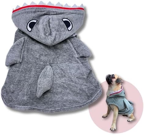 Pet Custom Dog Custom Cat Custom Hoodie, Sporty Look, Funny Gift, Halloween Holiday (Shark with Hat, Medium) by Pawcratean