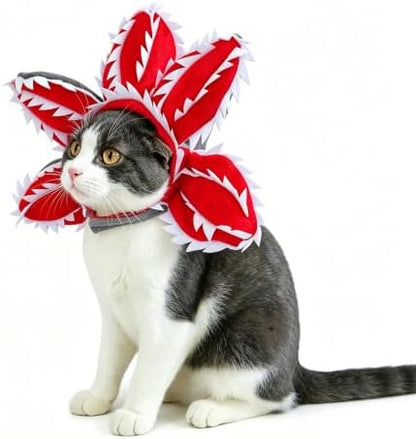 Dog Halloween Costume Hat with Flower Design Pet Headwear - Image 4