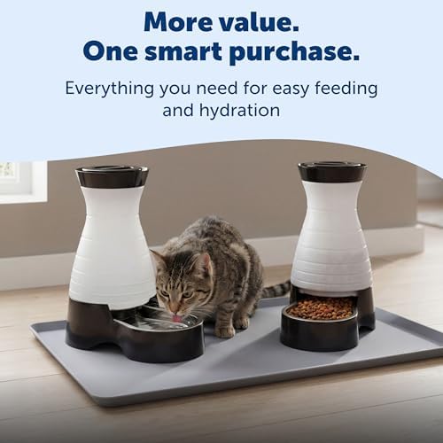 PetSafe Healthy Pet Food & Water Station, Medium, 4 lb Food, 128 oz Water