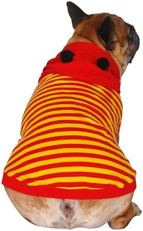 iChoue English Bulldog Halloween Costume Clothes Hoodie Outfit Bee Red, XXL - Image 2