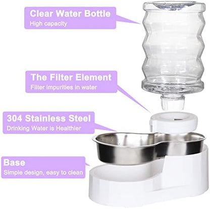 RIZZARI 4L Gravity Cat Water Dispenser: Filtered Water for Kittens
