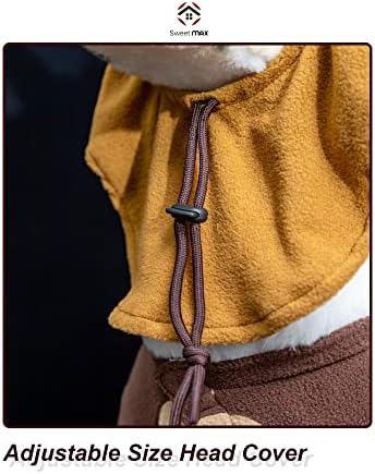 Bear Pet Costume Ears Hat Sweater Furry Clothes Cute Halloween Cosplay Costumes for Small Medium Large Dogs Cats (Medium) - Image 4