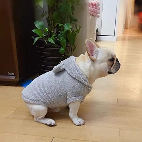 Easter Dog & Cat Outfit - Bunny Ears Cat Hoodies Fleece Puppy Clothes for Small Dogs & Cats (Small, Grey) - Warm Dog Sweatshirt & Easter Pet Costume - Image 6