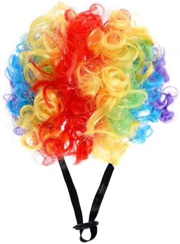 1pcs Funny Pets Wigs for Dog, Funny Rainbow Curly Dog Wig Adjustable Pet Wigs for Halloween Pet Cat Decoration Accessories for Halloween, Christmas, Parties Cosplay by Yymobt