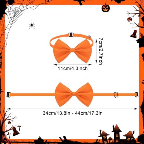 Huhumy 4 Pcs Halloween Dog Costume Blue and Orange Top Hat Accessories - Image 4