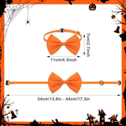 Huhumy 4 Pcs Halloween Dog Costume Blue and Orange Top Hat Accessories - Image 4