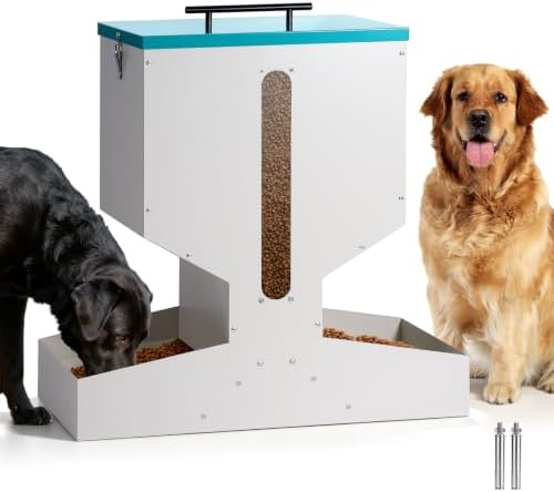 60L Automatic Dog Feeder for 2 Large Breed Gravity Dog Feeder