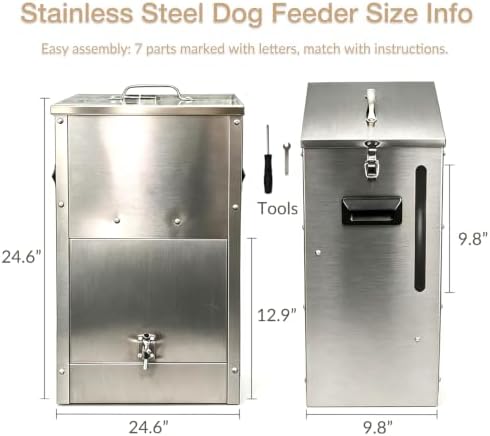 Automatic Dog Feeder Large Breed 25 Lbs, Dog Food Dispenser for Dry Kibble