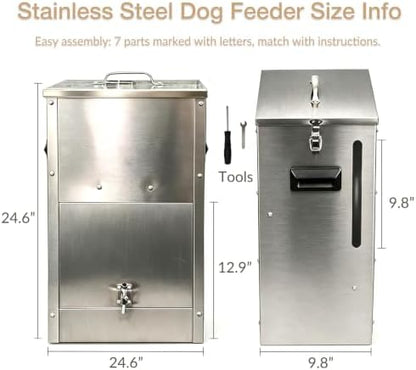 Automatic Dog Feeder Large Breed 25 Lbs, Dog Food Dispenser for Dry Kibble