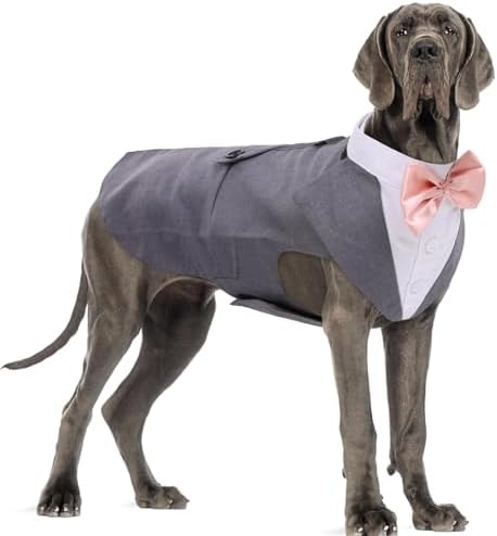 Dog Tuxedo for Large Dogs, Dog Suit and Bandana Set, Dog Costume Outfit by DoraBridal