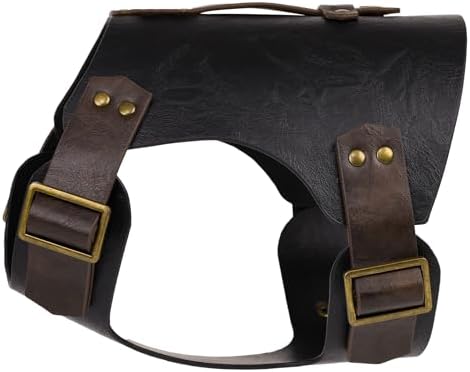 HiiFeuer Medieval Faux Leather Dog Armor Clothe Adjustable Funny Dog Vest Costume for Cosplay- Fits Most Dogs Ropa para Perro (Black M) - Image 3