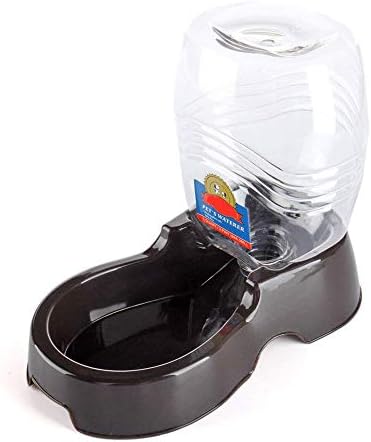 Flexzion Gravity Pet Water Dispenser for Cats & Small Dogs, 1/4 Gal, Black
