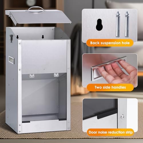 Automatic Dog Feeder Large Breed Outdoor, Stainless Steel Material