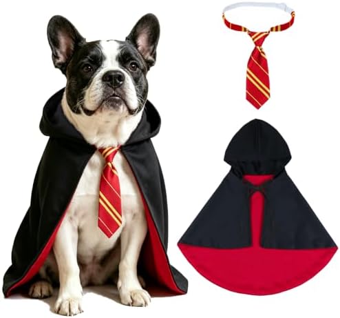 Dog Halloween Costumes, Dog Wizard Costume Wizard Witch Cape Necktie Costume for Small Medium Lage Dogs Pets (Small) by Unknown