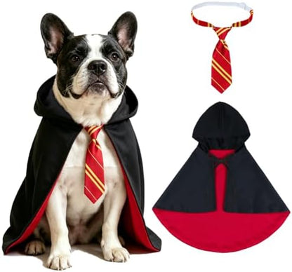 Dog Halloween Costumes, Dog Wizard Costume Wizard Witch Cape Necktie Costume for Small Medium Lage Dogs Pets (Small) by Unknown