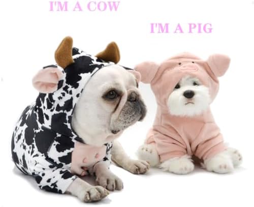 Cow Pet Costume for French Bulldog, Funny Milk Cow Outfit, Dog & Cat Party Clothes, Halloween Cosplay (S) - Image 6